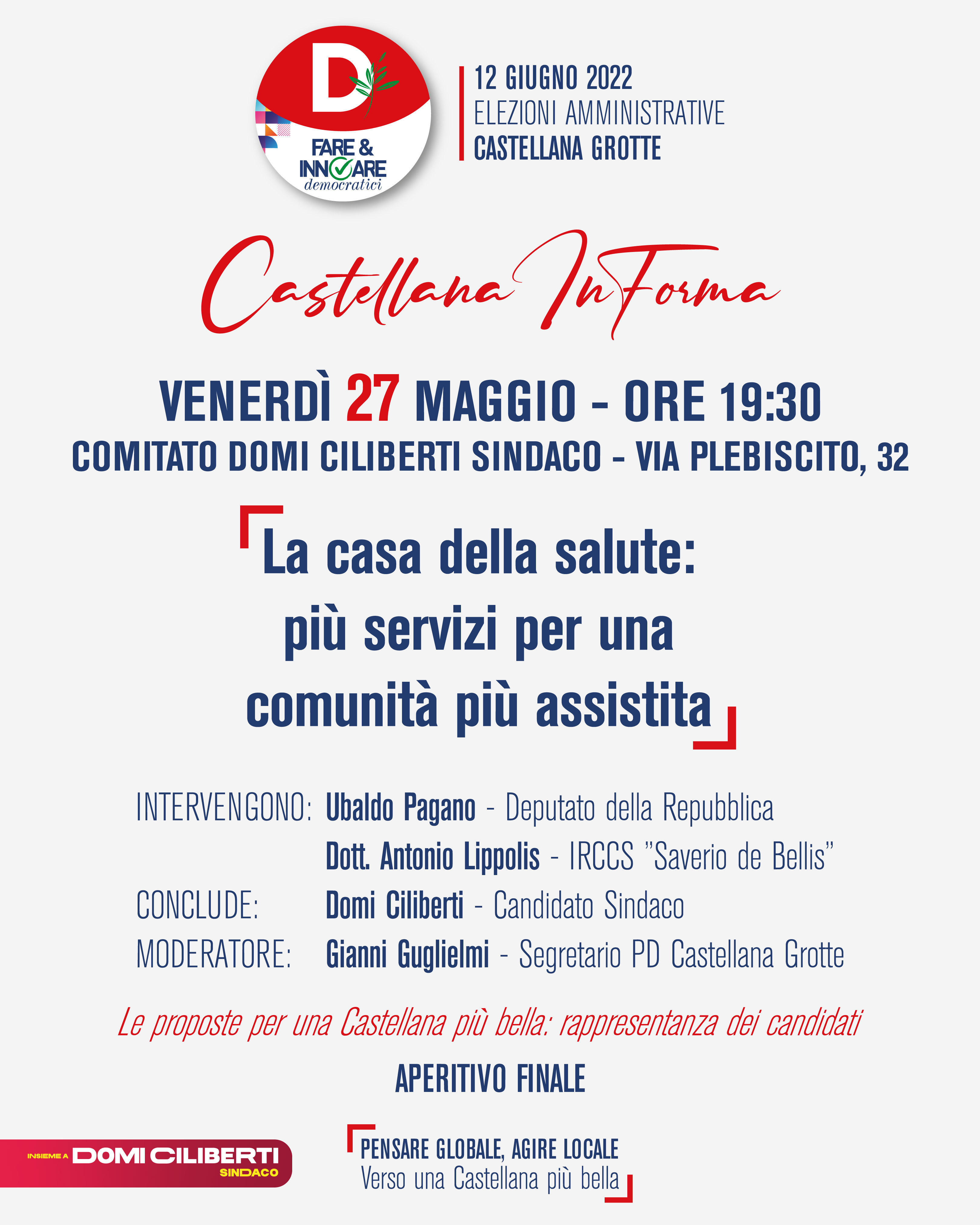 “Castellana InForma”: Casa della Salute al centro del secondo incontro a Castellana Grotte (Ba)