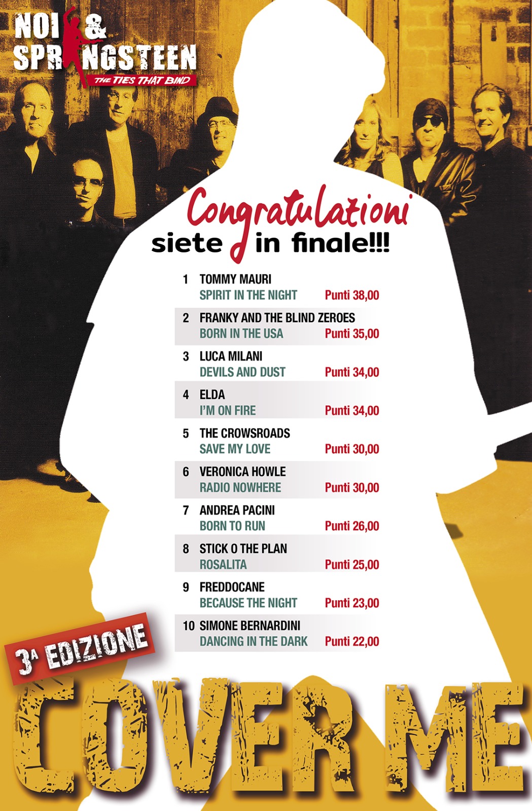 Foto 1 - “COVER ME”: il primo e unico contest italiano dedicato a Bruce Springsteen  Ecco la classifica delle 10 band finaliste