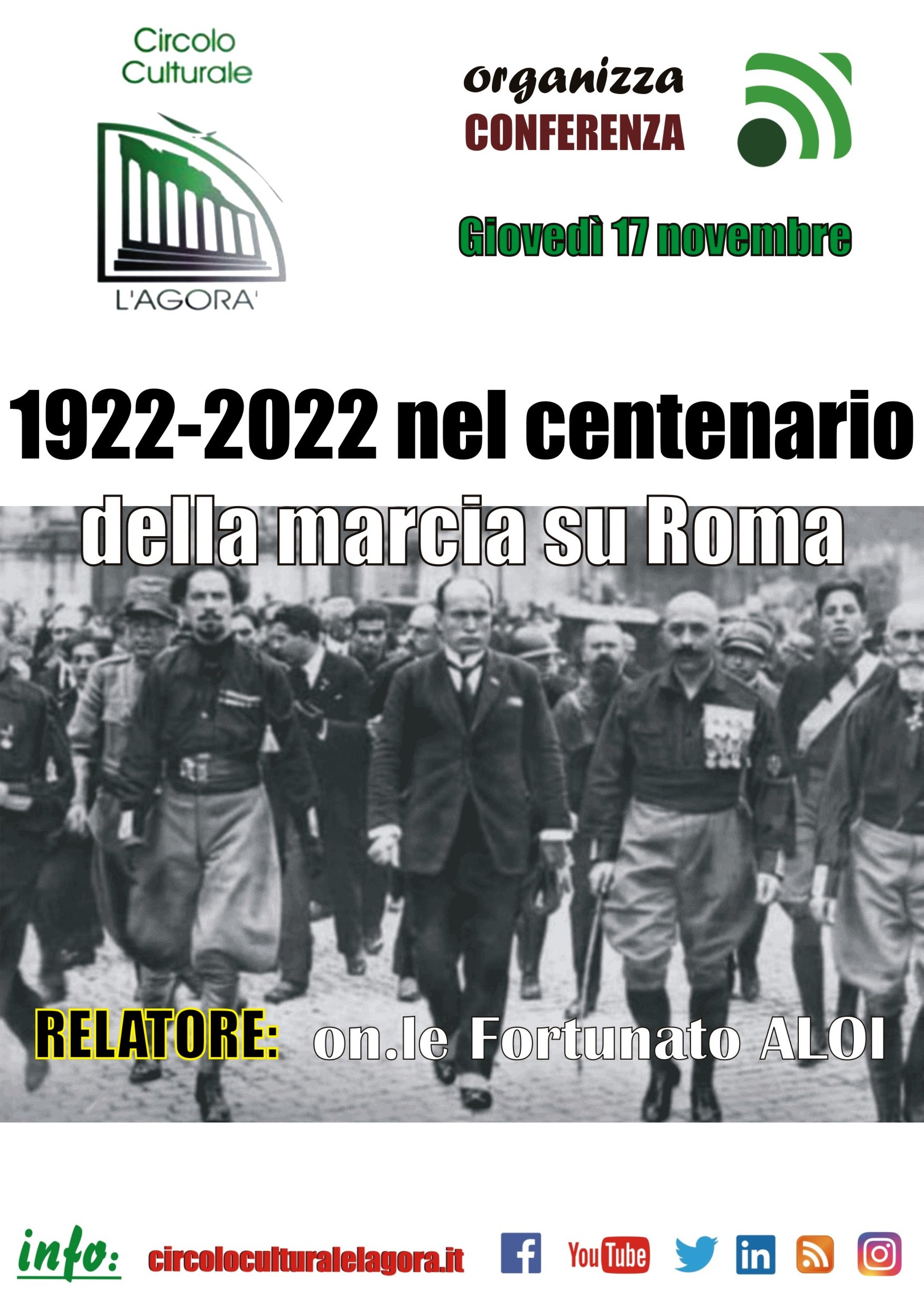 Foto 1 - L’Agorà ed il centenario della marcia su Roma.