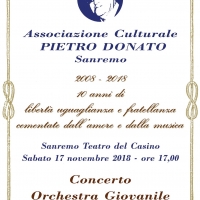 10° Anniversario Associazione  Pietro Donato di Sanremo Concerto 17 Novembre Orchestra Note Libere Teatro del Casinò
