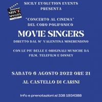 “Concerto al cinema” al Castello di Carini, sabato 6 agosto esibizione del coro polifonico “Movie Singers” a cura di “Sicily Evolution Events”