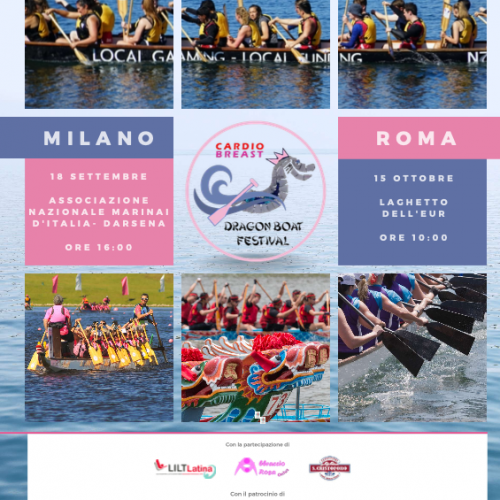 CardioBreast Dragon Boat Festival: l’iniziativa contro il tumore al seno e le malattie cardiovascolari
