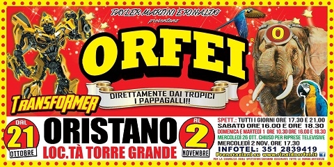 Tappa ad Oristano per  le meravigliose attrazioni del Circo Rinaldo Orfei