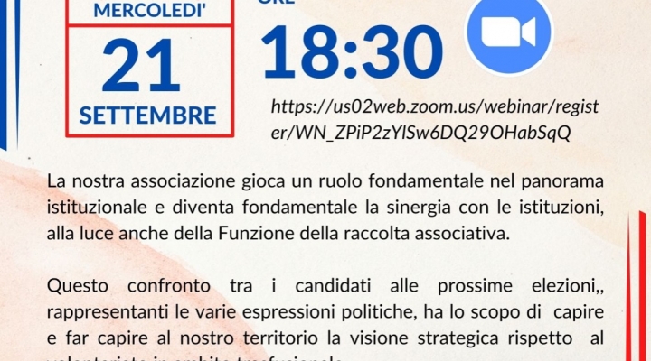 Avis Regionale Lombardia invita alla tavola rotonda “La visione strategica del volontariato del sangue in ambito trasfusionale” con i candidati lombardi a Camera e Senato