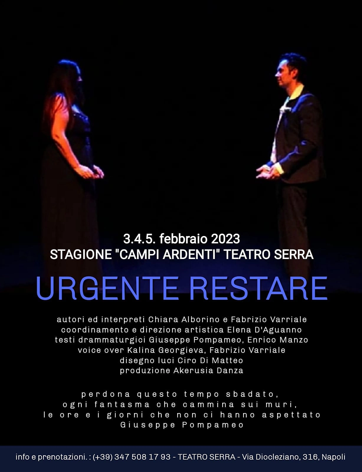 Foto 1 - “Urgente restare”. Alla rassegna “Campi Ardenti” del Teatro Serra uno spettacolo di danza che racconta l’amore