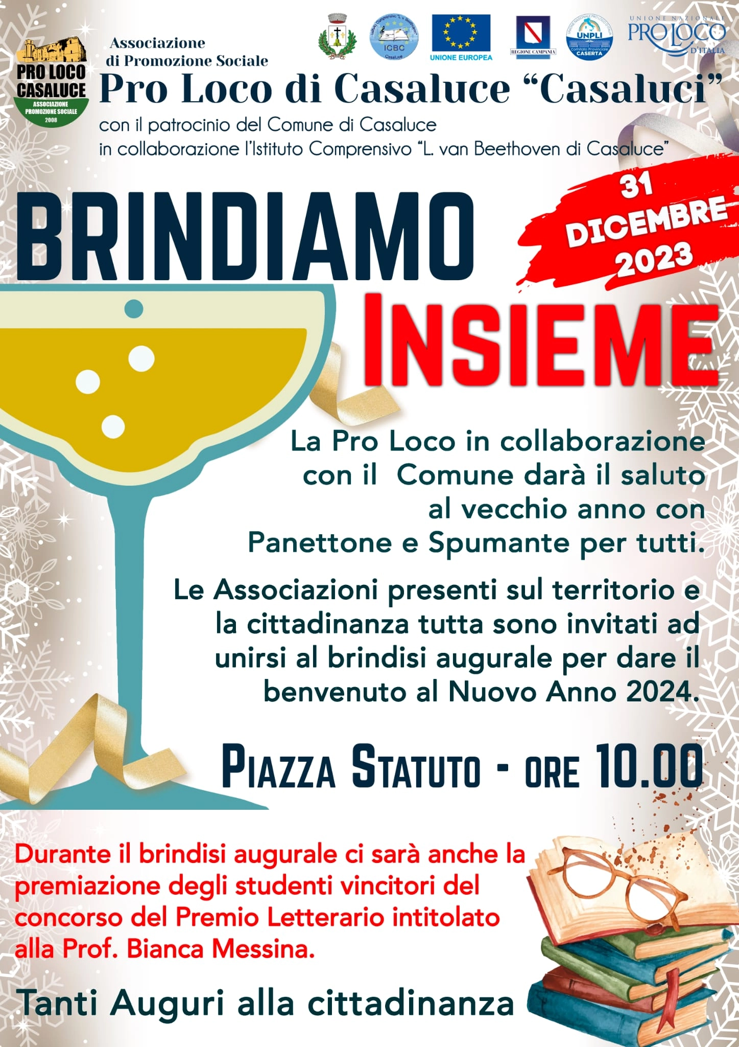 BRINDIAMO INSIEME alla vigilia di Capodanno - Premiazione vincitori del  Premio Letterario “Bianca Messina” - Altro