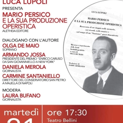 Il saggio su Mario Persico di Luca Lupoli, prossima presentazione presso il Foyer Teatro Bellini di Napoli