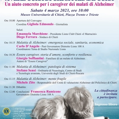 A Chieti convegno Alzheimer organizzato da Club Lions Chieti I Marrucini