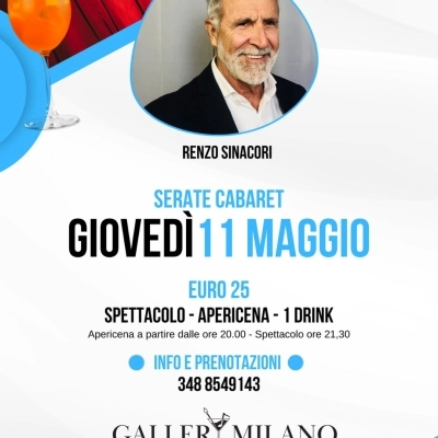 Renzo Sinacori da Zelig a Porta Romana per animare la serata del Gallery Milano
