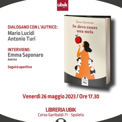 La scrittrice Emma Saponaro a Spoleto il 26 maggio per presentare il suo ultimo libro 