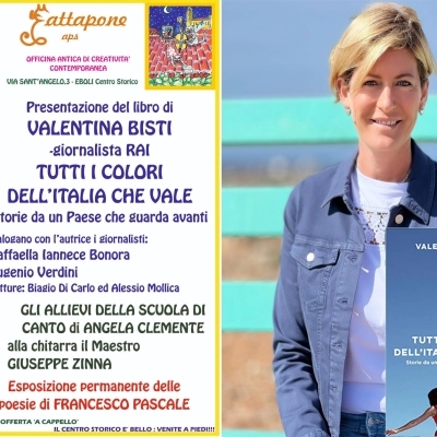 I tramonti letterari del Gattapone La giornalista Rai Valentina Bisti presenta il suo libro “Tutti i colori dell'Italia che vale - Storie di un Paese che guarda avanti