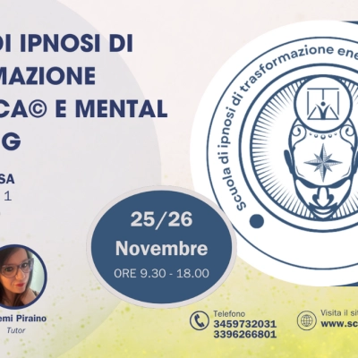 Corso di Ipnosi Trasformazione Energetica e Mental Coaching a Roma