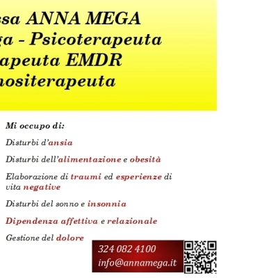 Psicoterapia cognitivo-comportamentale, EMDR, Ipnositerapia dott.ssa Anna Mega