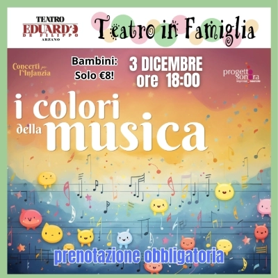 Domenica 3 dicembre I colori della musica Teatro in famiglia_Teatro Eduardo di Arzano
