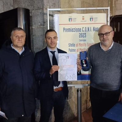 Premiazione Coni Napoli per l’anno sportivo 2021 - Stella di Bronzo al merito sportivo al Tennistavolo Acsd Sant’Espedito Napoli
