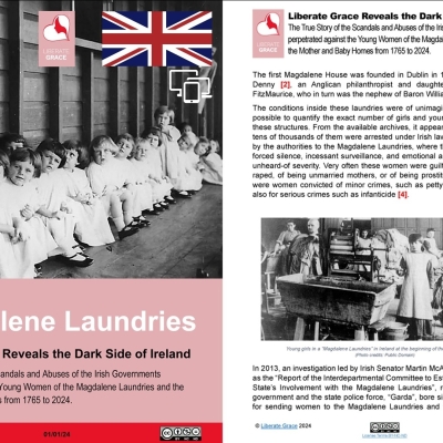 Nuovo libro inchiesta: “Liberate Grace: Magdalene Laundries, La Vera Storia”: Ingiustizie irrisolte dello Stato irlandese (VERSIONE INGLESE)