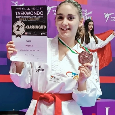L’aretina Sara Micera è vicecampionessa italiana di taekwondo