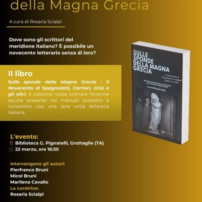 Sulle sponde della Magna Grecia, il 22 marzo 2024 a Grottaglie, con Pierfranco Bruni