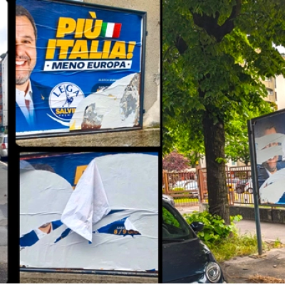 Manifesti elettorali della Lega vandalizzati a Sesto San Giovanni