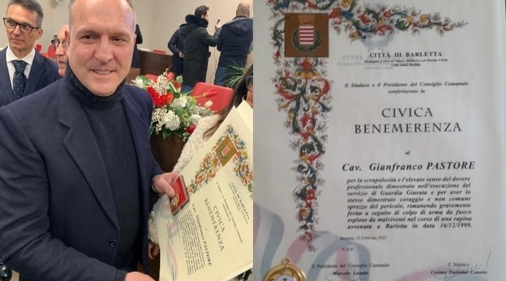 Gianfranco Pastore nominato Cavaliere presso la citta' di Barletta!!!