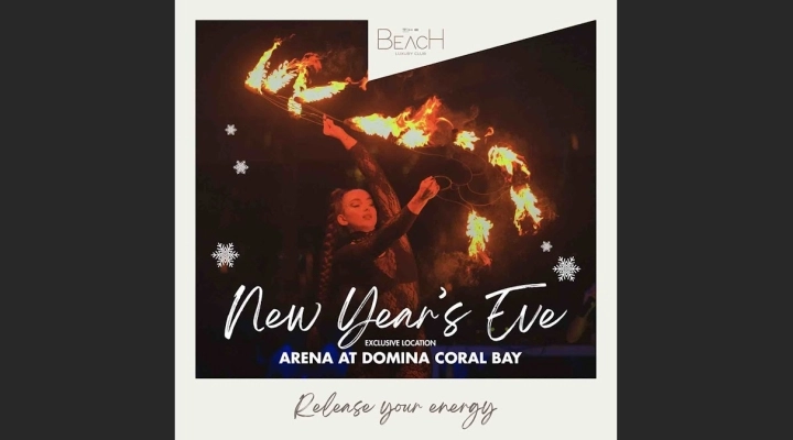  The Beach Luxury Club, doppio Capodanno 2024 a Sharm: cena romantica sul mare o uno scatenato party alla Domina Coral Bay Arena